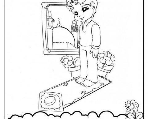 عکس نقاشی نماز خواندن یک دختر