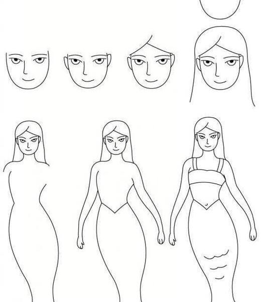 عکس نقاشی گام به گام دخترانه