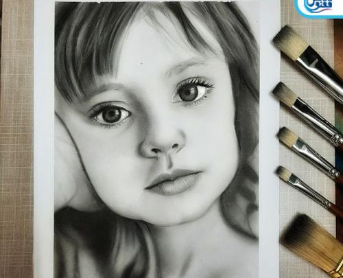 عکس دختر برای نقاشی سیاه قلم