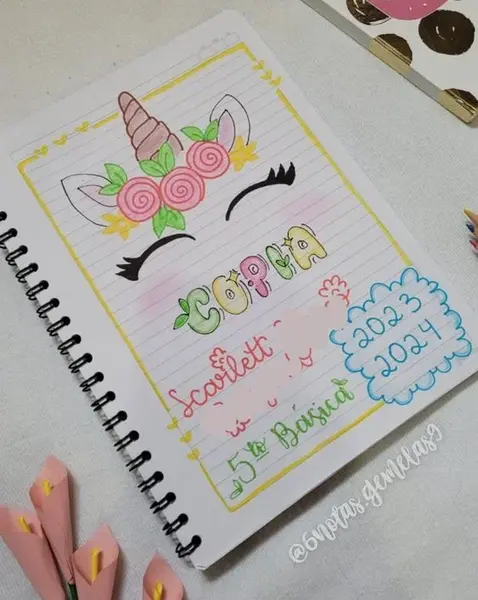 عکس دفتر نقاشی دخترانه فانتزی