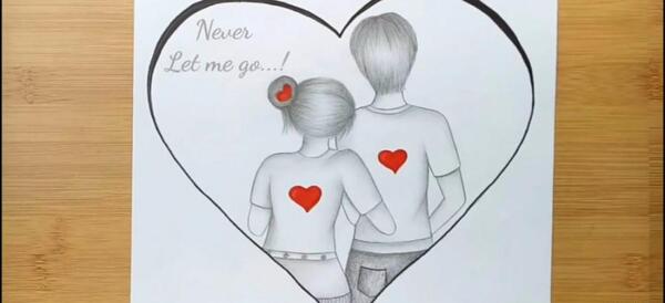 عکس نقاشی عاشقانه دختر پسر