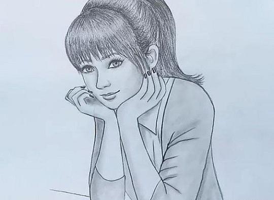 عکس نقاشی دختر طبیعی