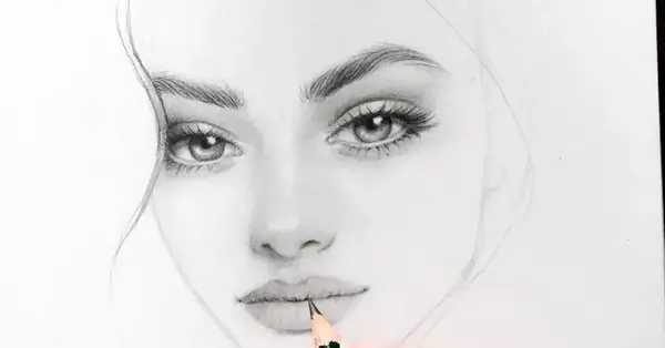 عکس نقاشی سیاه قلم دخترانه آسان