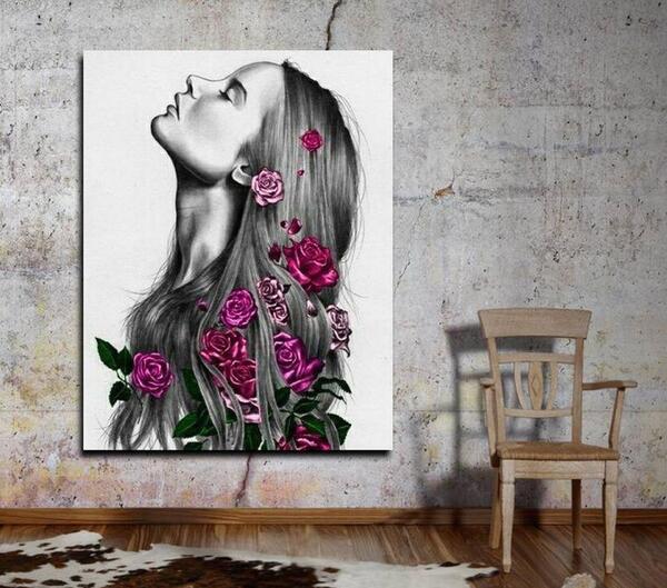 عکس دختر برای نقاشی روی بوم
