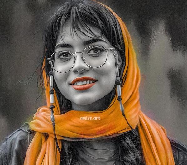 عکس دختر برای نقاشی روی بوم