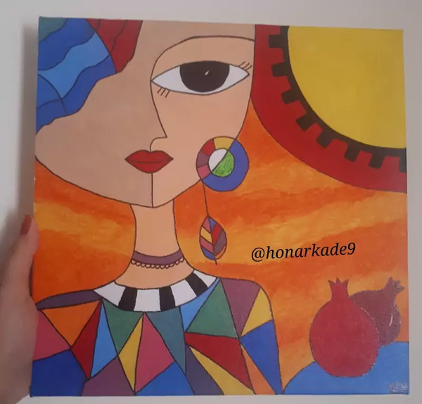 عکس دختر برای نقاشی روی بوم