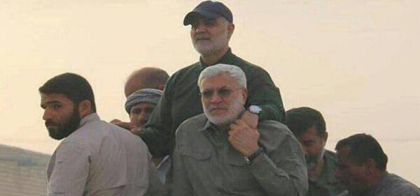 عکس شهید جهاد مغنیه با سردار سلیمانی