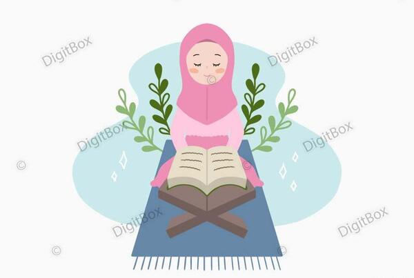 عکس نقاشی دختر با حجاب آسان