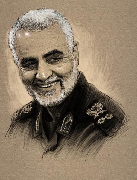 عکس شهید حاج قاسم سلیمانی برای نقاشی