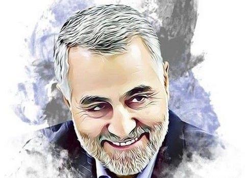 عکس شهید حاج قاسم سلیمانی برای نقاشی