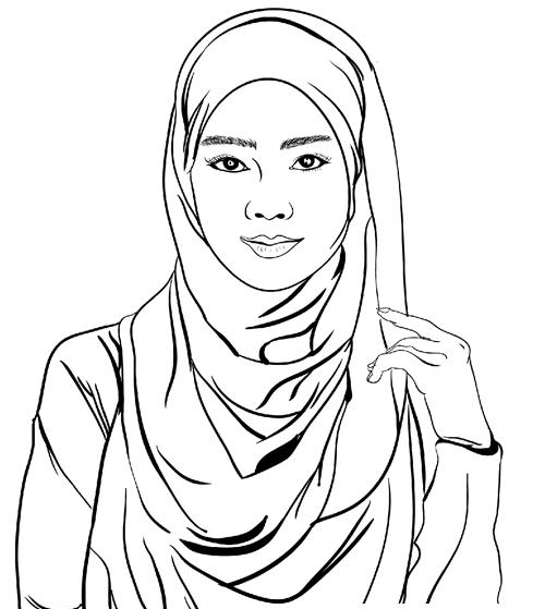 عکس نقاشی یک دختر چادری