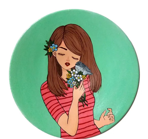 عکس نقاشی روی سفال جدید دخترانه