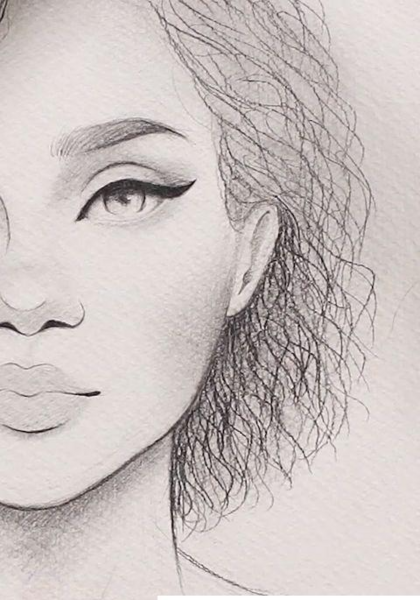 عکس نقاشی طراحی دختر ساده