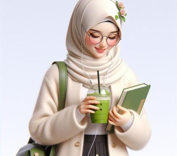 عکس نقاشی از دختر با حجاب برای پروفایل