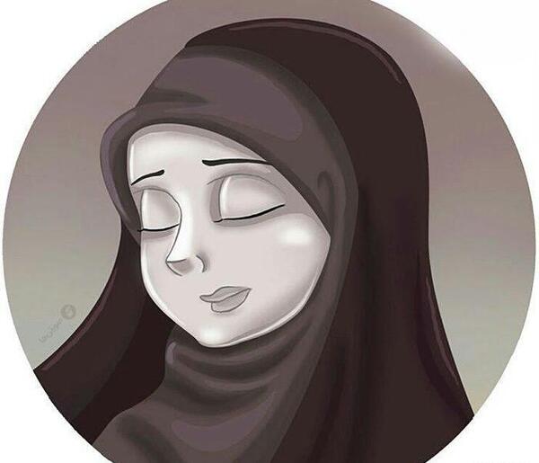 عکس نقاشی از دختر با حجاب برای پروفایل