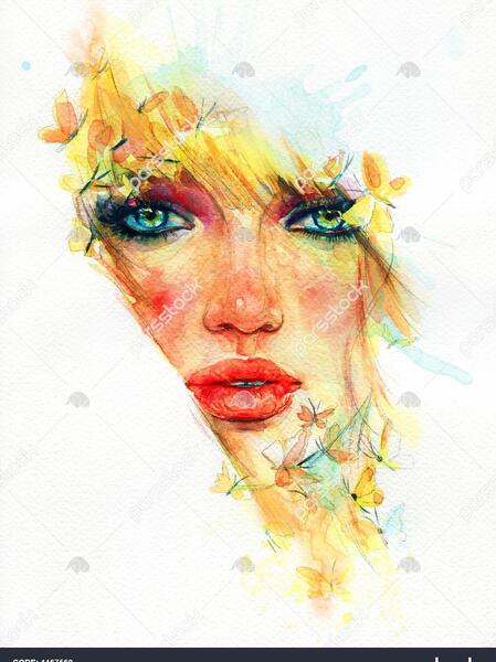 عکس نقاشی دخترانه با آبرنگ