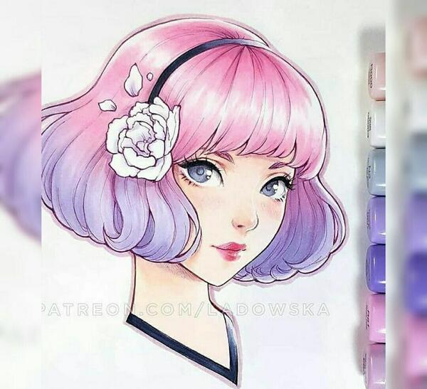 عکس انیمه دخترانه خفن نقاشی