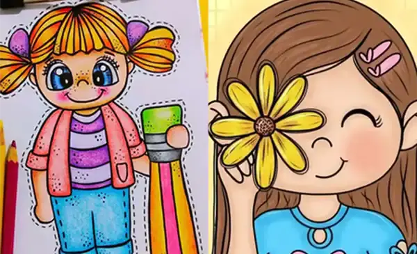 عکس نقاشی دخترانه شیک و آسان