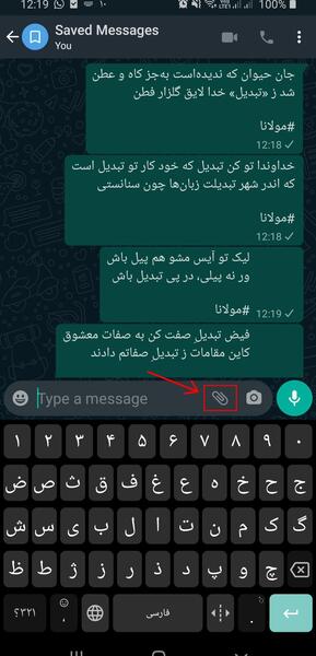 عکس پیام های ذخیره شده واتساپ