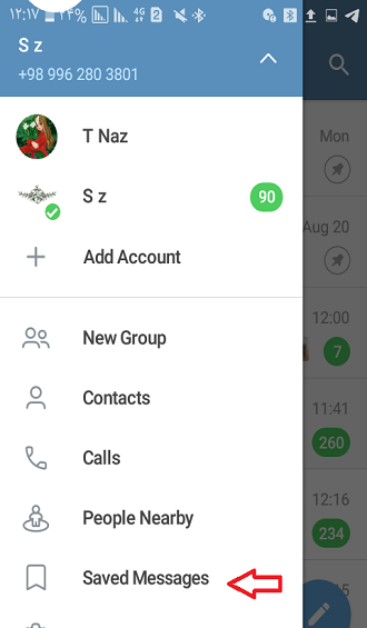 saved messages عکس پیام های ذخیره شده تلگرام
