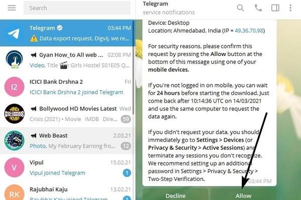 saved messages عکس پیام های ذخیره شده تلگرام