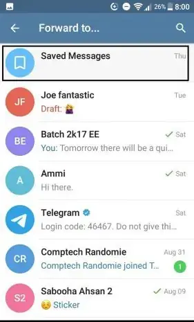 saved messages عکس پروفایل پیام های ذخیره شده