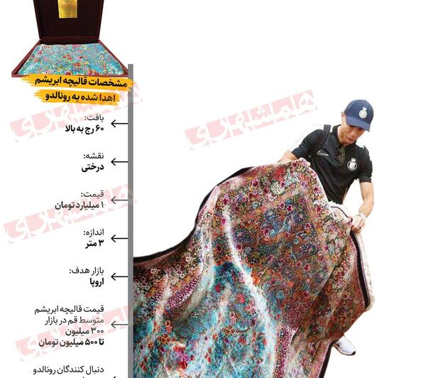 عکس فرش ایرانی رونالدو