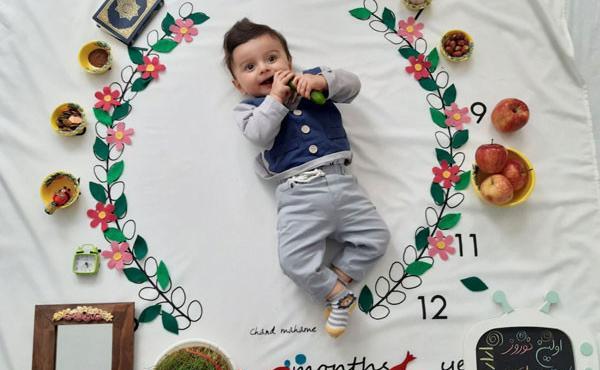 عکس ماهگرد با سفره هفت سین