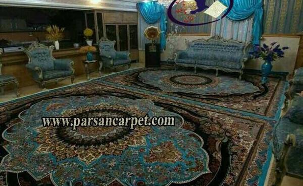 عکس فرش ابی رنگ