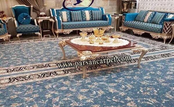 عکس فرش ابی رنگ