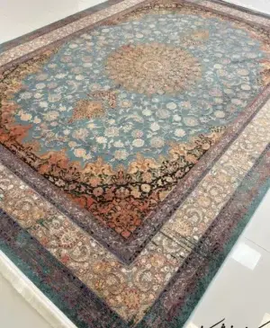 عکس فرش ابی رنگ