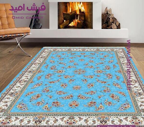 عکس فرش ابی رنگ