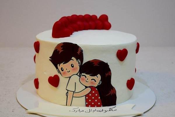 عکس کیک ماهگرد دوستی