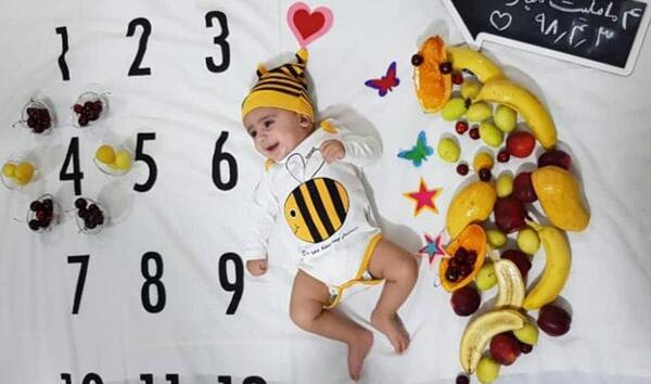عکس ماهگرد چهار ماهگی دختر