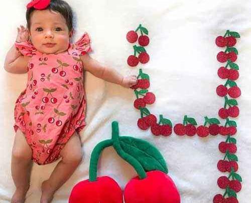 ایده عکس ماهگرد با گیلاس