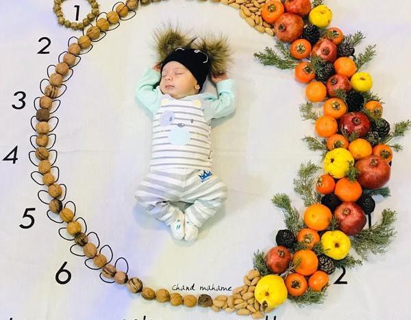 ایده عکس ماهگرد با گیلاس