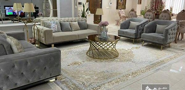 عکس فرش کرم طلایی