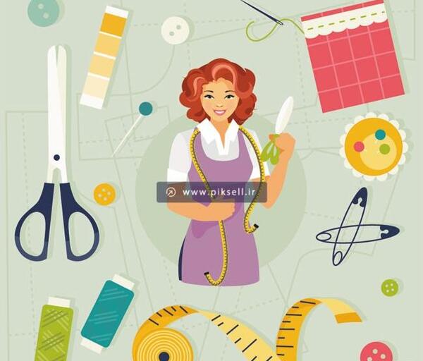 عکس نقاشی وسایل خیاطی