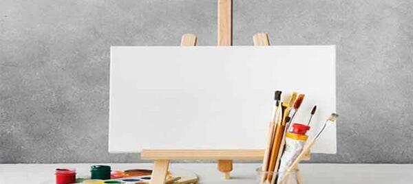 عکس وسایل نقاشی روی بوم