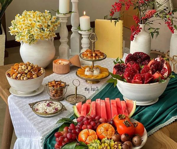 عکس وسایل شب یلدا برای عروس