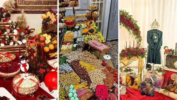 عکس تزیین وسایل شب یلدا برای عروس