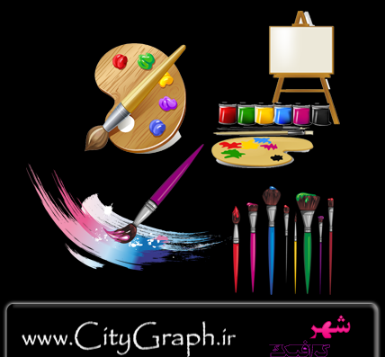 گرافیک عکس وسایل نقاشی برای پروفایل