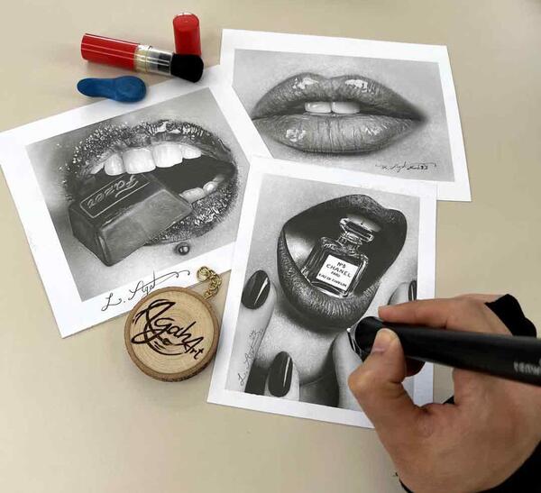 هایپررئال عکس وسایل طراحی سیاه قلم