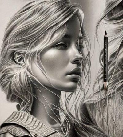 هایپررئال عکس وسایل طراحی سیاه قلم