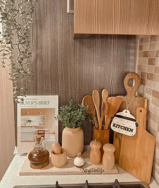 عکس وسایل چوبی در آشپزخانه