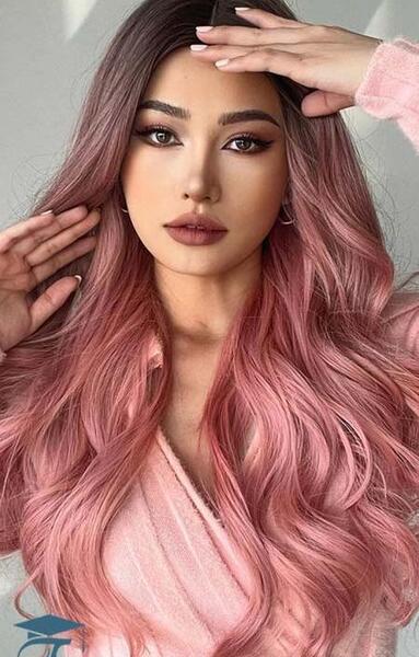 عکس فیک دختر مو صورتی