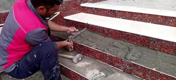 عکس سنگ پله حیاط