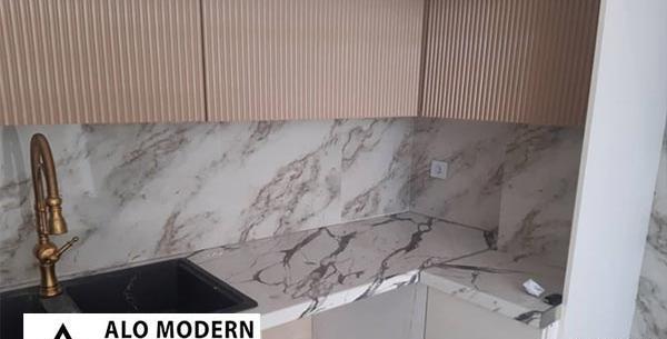 عکس سنگ مصنوعی بین کابینت