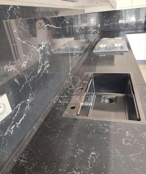 عکس سنگ مصنوعی بین کابینت