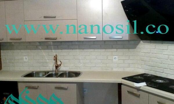 عکس سنگ مصنوعی بین کابینت